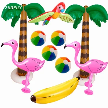 ПВХ Надувной Воздушный Шар Игрушки Летний Бассейн Пляж Гавайи Праздничная Вечеринка Плавающие Игрушки Фламинго Попугай Обезьяны Кокосовая Пальма