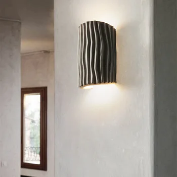 Настенный светильник для спальни в скандинавском стиле Ваби-саби, современные креативные бытовые Прихожие, Гостиные, настенные светильники в минималистском стиле в полоску