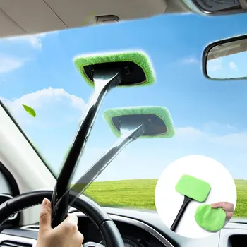 Новый набор щеток для мытья окон автомобиля, инструмент для мытья лобового стекла Внутри салона, автоматический стеклоочиститель с длинной ручкой, автомобильные аксессуары