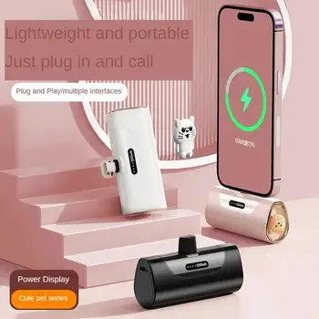 Мини-банк питания 5000 мАч, портативное зарядное устройство для мобильного телефона, запасной внешний аккумулятор PowerBank для iPhone Huawei Samsung
