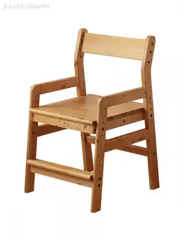 Стул из цельного дерева для обучения детей может поднимать обеденный стул книжный стул спинку кресла мебель из кипариса японская столовая