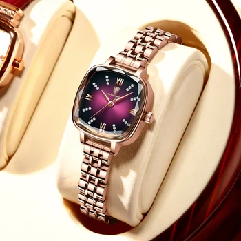 водонепроницаемые женские часы полностью автоматические механические часы корейской версии маленькие квадратные часы Модные часы Женские кварцевые часы