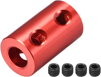 Kidisoii Установочный винт с жестким соединением диаметром от 3 мм до 6 мм из алюминиевого сплава L20XD12, соединитель муфты вала, Аксессуары для двигателя, красный