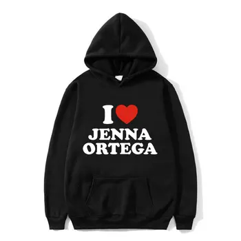 Я люблю толстовку Оверсайз с графическим принтом Дженны Ортеги, мужской пуловер в стиле хип-хоп, толстовка, мужская Женская модная повседневная уличная одежда