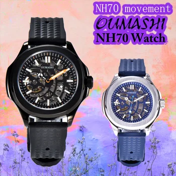 Мужские часы NH70 Watch Автоматические механические часы Роскошные мужские часы водолазный колокол Сапфировое стекло Корпус из прецизионной стали марки 316