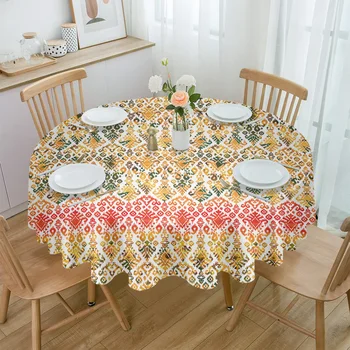 Круглая скатерть с абстрактной текстурой и градиентом Водонепроницаемая Крышка для стола для Свадебной вечеринки, Праздничная Скатерть для обеденного стола