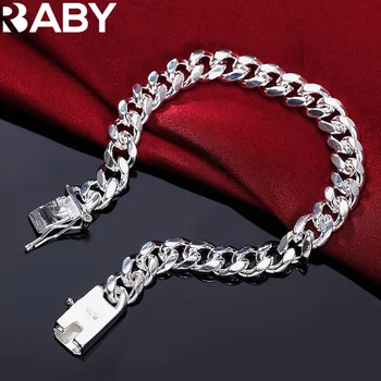 Изысканный браслет-цепочка из стерлингового Серебра 925 пробы, Модный Шарм, женские, мужские, свадебные, Милые, Простые Модели ювелирных изделий