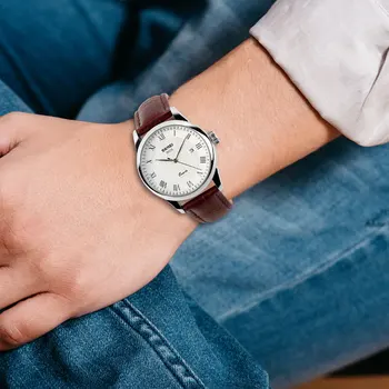 Мужские кварцевые наручные часы с кожаным ремешком Роскошные мужские часы повседневные винтажные наручные часы водонепроницаемые Ретро для деловой поездки