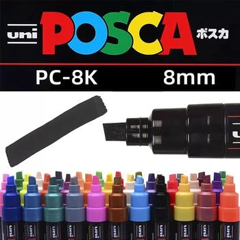 1 шт. ручка-маркер Uni Posca с широким наконечником-8 мм PC-8K 15 цветов для рисования, художественные принадлежности для школы художников, аксессуары
