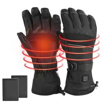 Зимние перчатки с подогревом, зимние грелки для рук емкостью 5000 мАч, регулируемые перчатки с подогревом, многофункциональные мотоциклетные перчатки с подогревом