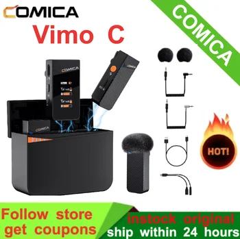 Comica Vimo C 2.4 G Бесконтактный Нагрудный Микрофон С Зарядным Устройством Для Dslr Камеры iPhone Android Смартфона Ноутбука Youtuber Vloger