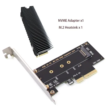 M.2 Конвертер NVMe SSD NGFF В PCIE X4 Card M Key PCI-e PCI Express 4X В SSD M2 PCIE Адаптер с Алюминиевым Радиатором