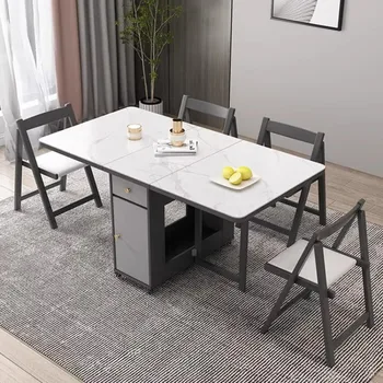 Дизайнерские журнальные обеденные столы для кухни в скандинавском стиле, Гостиная, Современные обеденные столы, выдвижная роскошная мебель для дома Esstische SR50DT