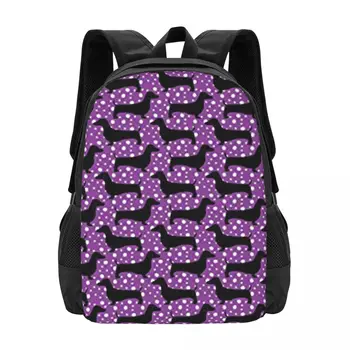 Dachshunds Фиолетовый Простой стильный школьный рюкзак для студентов Водонепроницаемый повседневный рюкзак большой емкости для путешествий Рюкзак для ноутбука