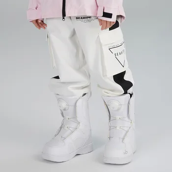 Детские штаны для катания на сноуборде Searipe, водонепроницаемые ветрозащитные утеплители для катания на лыжах, пеших прогулок, велоспорта, Зимние брюки для мальчиков и девочек