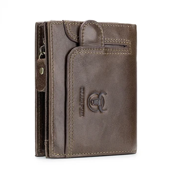 Мужской Rfid-кошелек из 100% натуральной кожи, многофункциональная сумка для хранения, портмоне, бумажник, футляр для карт