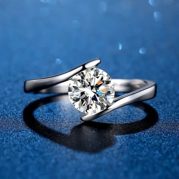 Настоящее муассанитовое кольцо для поцелуя Ангела с витой рукой, кольцо из стерлингового серебра 925 пробы, Женские ювелирные изделия из бутика