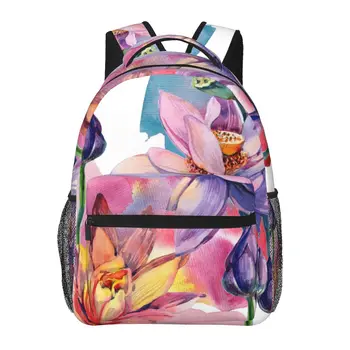 Женский мужской рюкзак Акварель Aquarelle Wild Flower Дорожная женская сумка Мужской рюкзак для ноутбука сумка для книг