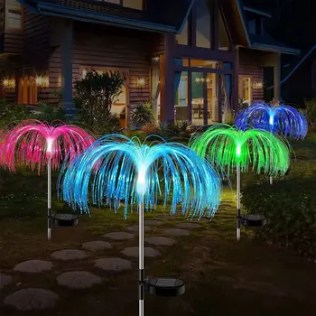 Солнечные Светодиодные садовые фонари Jellyfish Lamp Украшение, меняющее цвет, солнечная энергия, Водонепроницаемая Солнечная лампа для дорожки во дворе, патио