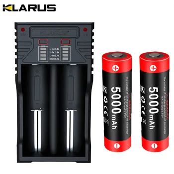Зарядное устройство Klarus K2 USB со светодиодной подсветкой и двумя дисплеями + аккумулятор klarus 2X 5000mah