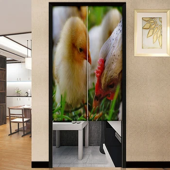 Дверная занавеска для сельскохозяйственных животных, курица в японском стиле, Перегородка без перфорации, Кухонный дверной проем, Декоративные шторы, декор кафе ресторана