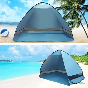 YFASHION Водонепроницаемое пляжное укрытие с защитой от солнца UV50 + Всплывающее пляжное укрытие, включая прищепки для сумок, для семейного пляжного кемпинга