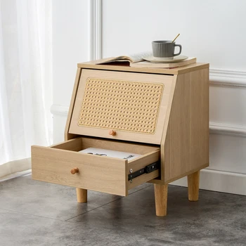 Шкаф для хранения Mdern, прикроватная тумбочка из МДФ, Прикроватная тумбочка из японского ротанга, мелкая бытовая мебель, прикроватный столик