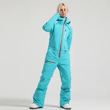 Зима 2024, Новый цельный лыжный костюм, женская уличная куртка для сноуборда, Ветрозащитный Водонепроницаемый лыжный комплект, Теплый комбинезон