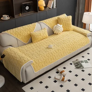 Мягкий бархатный чехол для дивана для гостиной, короткое плюшевое полотенце для дивана, L-образные Секционные чехлы для диванов, теплый защитный чехол для дивана