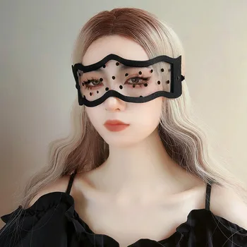 Сексуальная Сетчатая вуаль в черный горошек на Хэллоуин, маска для лица, женские глаза, Косплей, Аниме-костюм, ночной клуб, бар, Маскарад, Необычный Аксессуар для бала