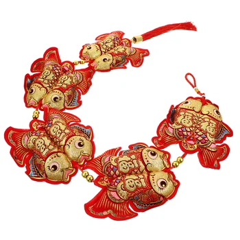 Украшения для фонарей Весенний фестиваль Фонари Кулон Китайский декор Поделки Новогоднее Благословение Стекающаяся ткань на открытом воздухе