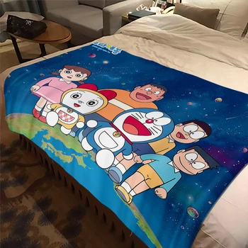 Японское одеяло с забавным рисунком Дораэмона, детское одеяло, высококачественное фланелевое одеяло, Мягкое и удобное домашнее дорожное одеяло