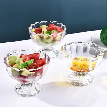 5 шт. /компл. креативное прозрачное стекло с утолщением для холодного напитка, сока, мороженого, десерта, салата, стаканчика для молочного коктейля