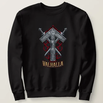 Свитшоты Sons of Odin Valhalla с Германским Язычеством Viking'er Tiwaz Rune из 100% Хлопка, Удобный Повседневный Мужской Пуловер С Капюшоном