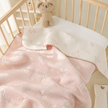 Мультяшное упаковочное одеяло для ребенка, Двустороннее хлопковое пеленальное одеяло для новорожденных, мягкое принимающее одеяло, Отличный подарок для душа A2UB