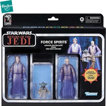 В наличии На складе Hasbro Star Wars Винтажная Коллекция Anakin Obi-Wan Yoda Force Ghosts 3-Pack Фигурка Коллекционная Модель Игрушки