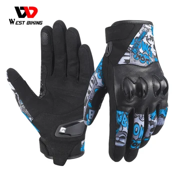 Мотоциклетные перчатки WEST BIKING Graffti, мужские перчатки с сенсорным экраном на весь палец, Тренировочные Спортивные перчатки для скалолазания, Страйкбола, Охотничьи рукавицы