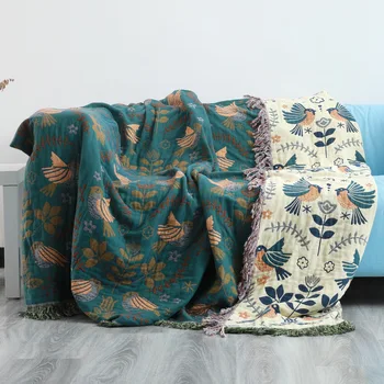Японское покрывало, хлопковый двусторонний чехол для дивана, Подушка для дивана в скандинавском стиле, Покрывало для отдыха, покрывало Four Seasons, Тонкое одеяло
