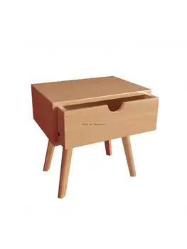 Прикроватный столик простой современный из цельного дерева, художественный стиль, спальня, мини-двухслойное бревно, небольшой прикроватный шкаф для хранения