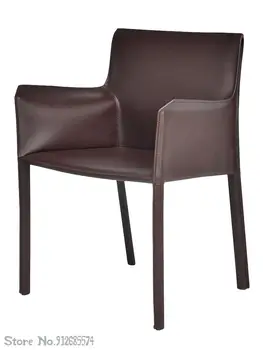 Кресло для кабины Nordic Light Роскошный обеденный стул Современная простая спинка сиденье кожаное кресло-седло