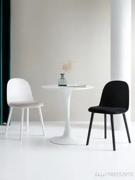 Обеденный стул со спинкой из скандинавского пластика, домашний простой стул для переговоров, Сетчатый Красный светильник, Роскошное кресло для макияжа, Современный рабочий стул