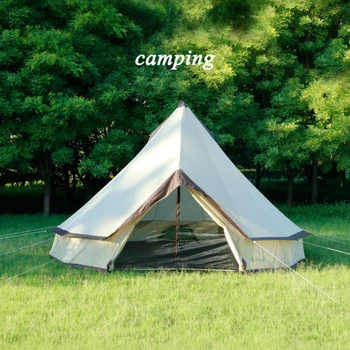 Монгольская юрта на 8-10 человек, Большая палатка, уличная водонепроницаемая семейная палатка Oxford для самостоятельного кемпинга, пикника на выживание в дикой природе 400*400 см