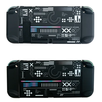 Mecha Black PC, матовая твердая обложка, хрустальная оболочка, полная защита для Nintendo Switch /NS Oled Joy-Con Controller, защитный чехол из кожи