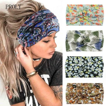 PROLY Новая модная повязка на голову для женщин с перекрестным узлом, леопардовый тюрбан, спортивная повязка для волос, осенние аксессуары для волос