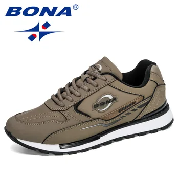 BONA 2023, Новые дизайнеры, Мужская противоскользящая обувь для бега трусцой, Модные кроссовки, Мужская спортивная обувь для прогулок на открытом воздухе, Мужские кроссовки