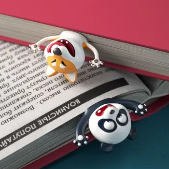 3D Стерео мультяшный Маркер-закладки с животными, оригинальные милые Панды и Сиба-Ину, ПВХ, забавные школьные канцелярские принадлежности для студентов