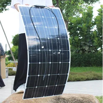 Гибкая монокристаллическая солнечная панель мощностью 100 Вт для автомобиля / лодки / домашней солнечной батареи Может заряжать водонепроницаемую солнечную панель 12 В Китай