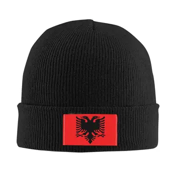 Флаг Албании, черепа, шапочки, кепки, мужские, женские, унисекс, хип-хоп, зимняя теплая вязаная шапка, шапки-капоты для взрослых