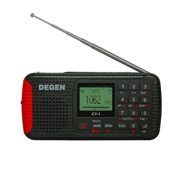 Портативное радио DEGEN CY-1 аварийного радиоприемника FM/MW/SW с коротковолновым дисплеем/SOS/Bluetooth/MP3/рекордером