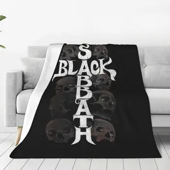 Одеяла с черепами Black Sabbath, черные фланелевые пледы, Летнее украшение для кондиционера, легкое покрывало